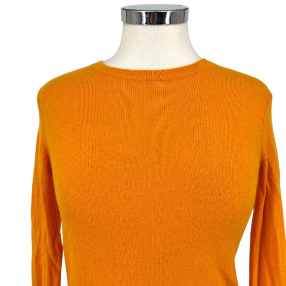 Everlane Cashmere Slim Crew Yellow Orange Sweater Size XS - Picture 2 of 9